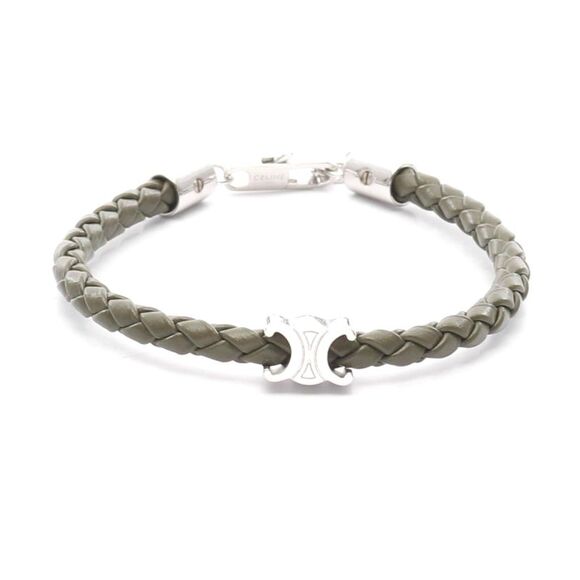 Celine Triomphe Beach Bracelet Stainless Steel Leather - Picture 1 of 6